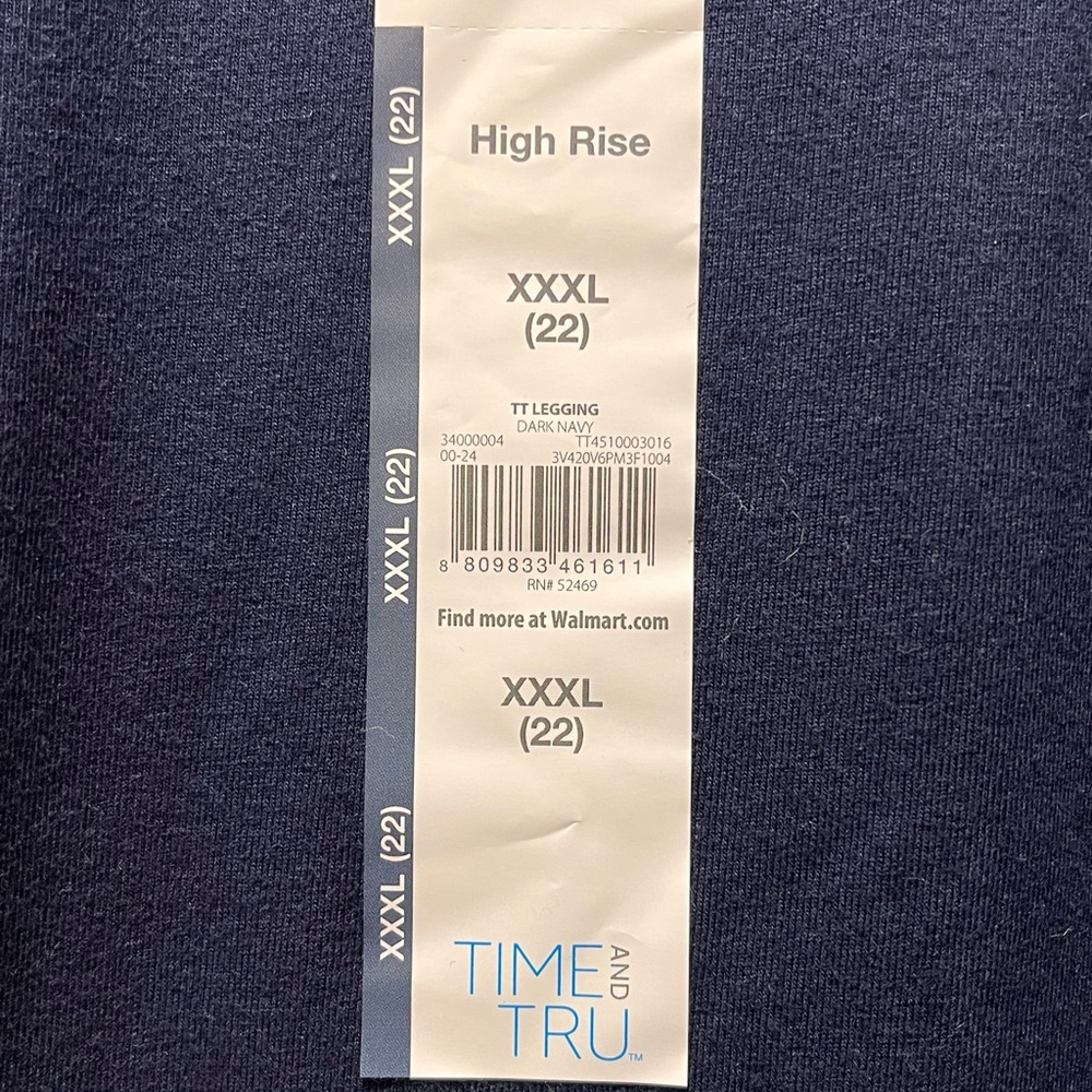 Time and Tru Versatile Comfy High Rise Ankle Length Leggings, Women Sz XXXL (22) - Picture 3 of 5